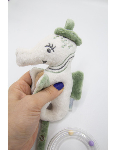 UP-bj_8181,Jucarie zornaitoare BabyJem, Calut de mare din plus, 3 luni+ (Culoare: Verde)