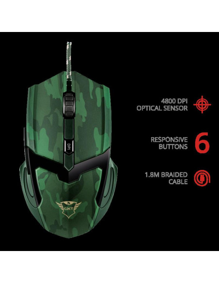 Mouse Trust GXT 101D Gav, Gaming, jungle camo,TR-22793