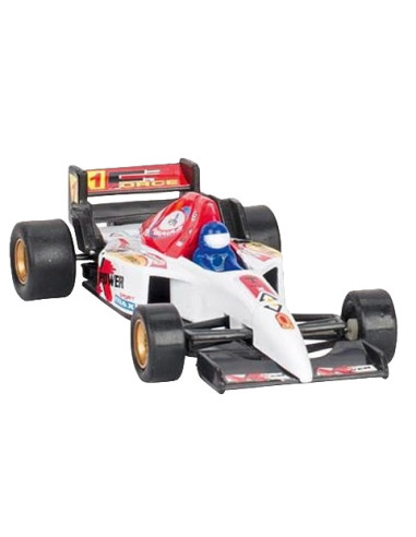 GOKI12162A,Masinuta de curse die-cast, cu motoras pull-back, alba