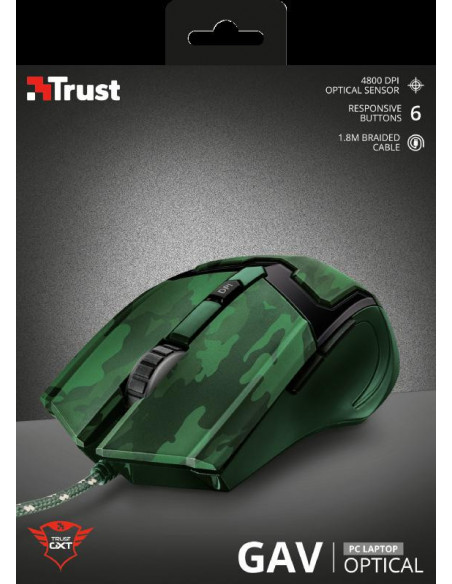 Mouse Trust GXT 101D Gav, Gaming, jungle camo,TR-22793