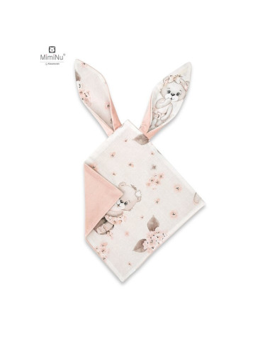 BN-6426972012881,MimiNu - Jucarie textila senzoriala, Moale, Cu doua fete, 30 x 30 cm, Din catifea si bumbac, Materiale certific