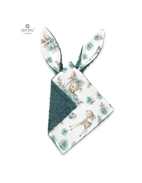 BN-6426972019224,MimiNu - Jucarie textila senzoriala, Moale, Cu doua fete, 30 x 30 cm, Din tesatura Minky si bumbac, Materiale c