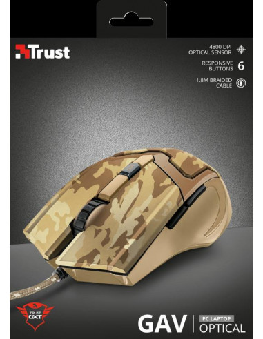 Mouse cu fir Trust GXT 101D Gav Gaming Mouse - desert