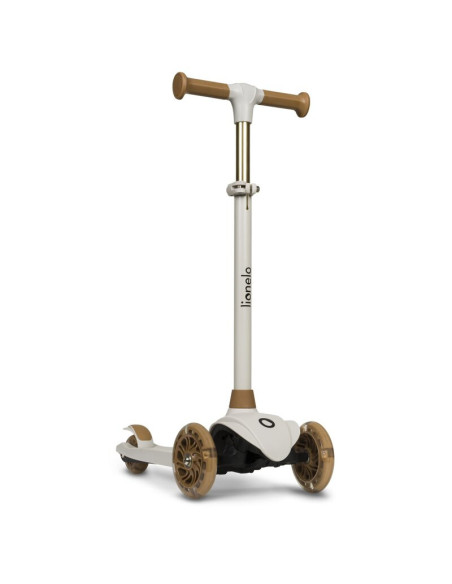 BN-LOE-JESSY_GREY_BROWN,Lionelo - Trotineta pentru copii, Jessy, Pliabila, Pana la 50 Kg, Cu design ergonomic, Cu lumini LED, 56
