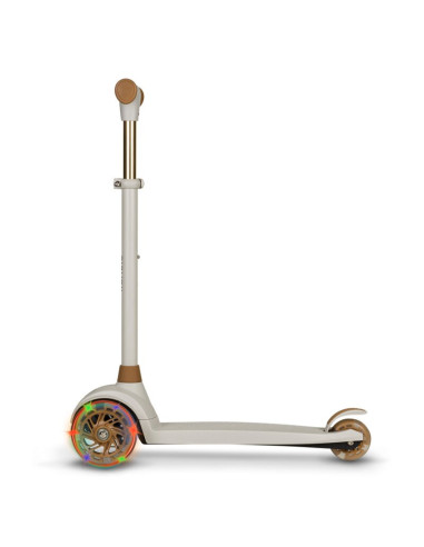 BN-LOE-JESSY_GREY_BROWN,Lionelo - Trotineta pentru copii, Jessy, Pliabila, Pana la 50 Kg, Cu design ergonomic, Cu lumini LED, 56