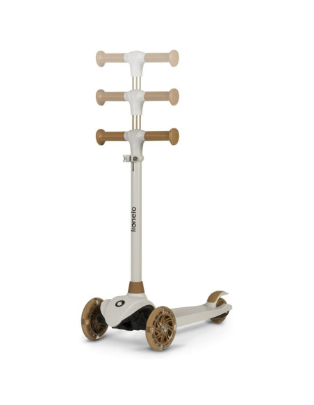 BN-LOE-JESSY_GREY_BROWN,Lionelo - Trotineta pentru copii, Jessy, Pliabila, Pana la 50 Kg, Cu design ergonomic, Cu lumini LED, 56