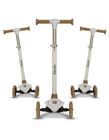 BN-LOE-JESSY_GREY_BROWN,Lionelo - Trotineta pentru copii, Jessy, Pliabila, Pana la 50 Kg, Cu design ergonomic, Cu lumini LED, 56