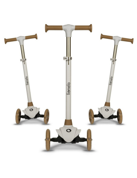 BN-LOE-JESSY_GREY_BROWN,Lionelo - Trotineta pentru copii, Jessy, Pliabila, Pana la 50 Kg, Cu design ergonomic, Cu lumini LED, 56