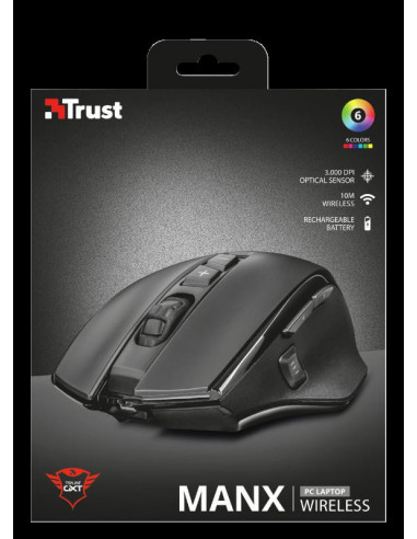 Mouse Trust GXT 140 Manx, Rechargeable Wireless, negru,TR-21790