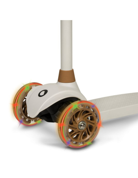 BN-LOE-JESSY_GREY_BROWN,Lionelo - Trotineta pentru copii, Jessy, Pliabila, Pana la 50 Kg, Cu design ergonomic, Cu lumini LED, 56