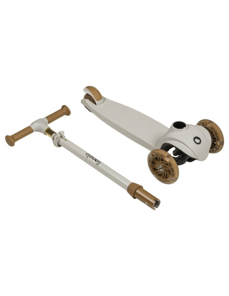 BN-LOE-JESSY_GREY_BROWN,Lionelo - Trotineta pentru copii, Jessy, Pliabila, Pana la 50 Kg, Cu design ergonomic, Cu lumini LED, 56