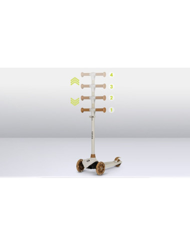 BN-LOE-JESSY_GREY_BROWN,Lionelo - Trotineta pentru copii, Jessy, Pliabila, Pana la 50 Kg, Cu design ergonomic, Cu lumini LED, 56