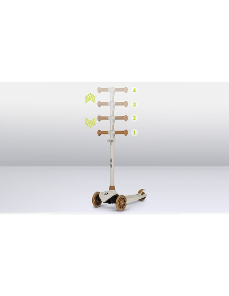 BN-LOE-JESSY_GREY_BROWN,Lionelo - Trotineta pentru copii, Jessy, Pliabila, Pana la 50 Kg, Cu design ergonomic, Cu lumini LED, 56