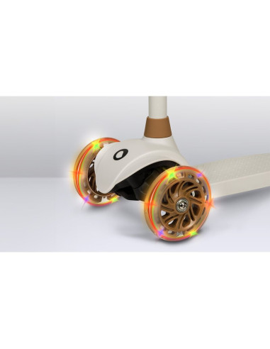 BN-LOE-JESSY_GREY_BROWN,Lionelo - Trotineta pentru copii, Jessy, Pliabila, Pana la 50 Kg, Cu design ergonomic, Cu lumini LED, 56