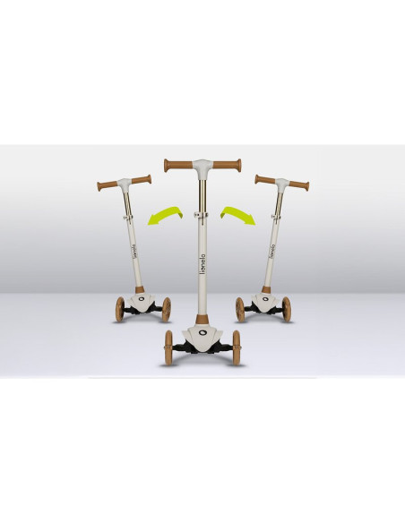 BN-LOE-JESSY_GREY_BROWN,Lionelo - Trotineta pentru copii, Jessy, Pliabila, Pana la 50 Kg, Cu design ergonomic, Cu lumini LED, 56