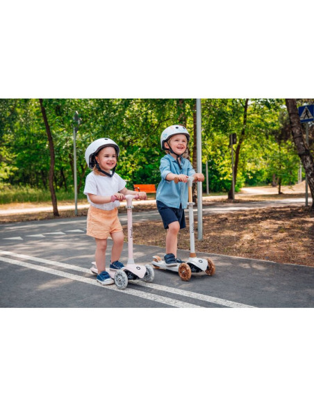 BN-LOE-JESSY_GREY_BROWN,Lionelo - Trotineta pentru copii, Jessy, Pliabila, Pana la 50 Kg, Cu design ergonomic, Cu lumini LED, 56