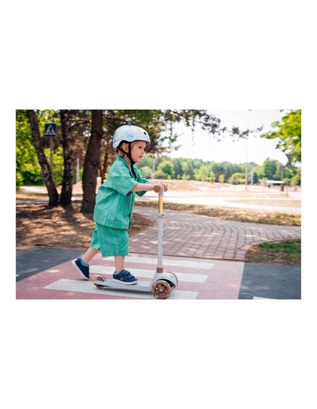 BN-LOE-JESSY_GREY_BROWN,Lionelo - Trotineta pentru copii, Jessy, Pliabila, Pana la 50 Kg, Cu design ergonomic, Cu lumini LED, 56