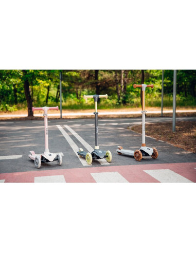 BN-LOE-JESSY_GREY_BROWN,Lionelo - Trotineta pentru copii, Jessy, Pliabila, Pana la 50 Kg, Cu design ergonomic, Cu lumini LED, 56