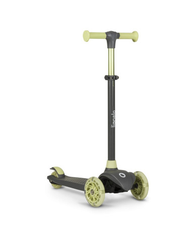 BN-LOE-JESSY_GREY_GREEN,Lionelo - Trotineta pentru copii, Jessy, Pliabila, Pana la 50 Kg, Cu design ergonomic, Cu lumini LED, 56