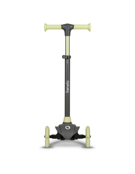 BN-LOE-JESSY_GREY_GREEN,Lionelo - Trotineta pentru copii, Jessy, Pliabila, Pana la 50 Kg, Cu design ergonomic, Cu lumini LED, 56