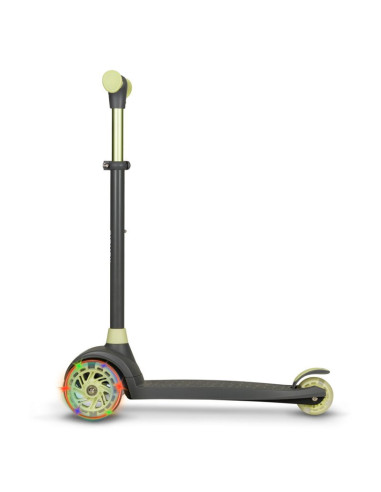 BN-LOE-JESSY_GREY_GREEN,Lionelo - Trotineta pentru copii, Jessy, Pliabila, Pana la 50 Kg, Cu design ergonomic, Cu lumini LED, 56