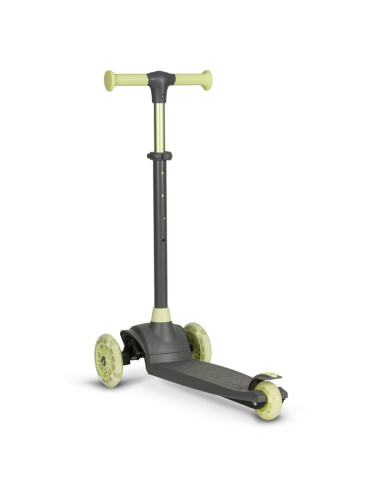 BN-LOE-JESSY_GREY_GREEN,Lionelo - Trotineta pentru copii, Jessy, Pliabila, Pana la 50 Kg, Cu design ergonomic, Cu lumini LED, 56