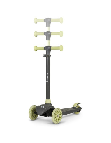 BN-LOE-JESSY_GREY_GREEN,Lionelo - Trotineta pentru copii, Jessy, Pliabila, Pana la 50 Kg, Cu design ergonomic, Cu lumini LED, 56