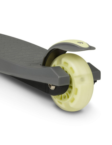 BN-LOE-JESSY_GREY_GREEN,Lionelo - Trotineta pentru copii, Jessy, Pliabila, Pana la 50 Kg, Cu design ergonomic, Cu lumini LED, 56