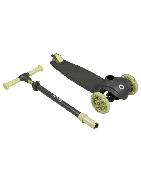 BN-LOE-JESSY_GREY_GREEN,Lionelo - Trotineta pentru copii, Jessy, Pliabila, Pana la 50 Kg, Cu design ergonomic, Cu lumini LED, 56