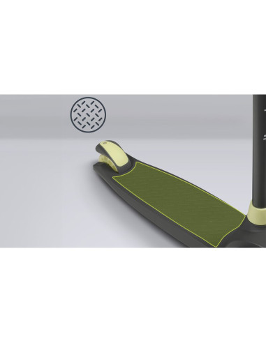 BN-LOE-JESSY_GREY_GREEN,Lionelo - Trotineta pentru copii, Jessy, Pliabila, Pana la 50 Kg, Cu design ergonomic, Cu lumini LED, 56