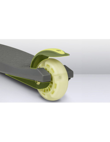 BN-LOE-JESSY_GREY_GREEN,Lionelo - Trotineta pentru copii, Jessy, Pliabila, Pana la 50 Kg, Cu design ergonomic, Cu lumini LED, 56