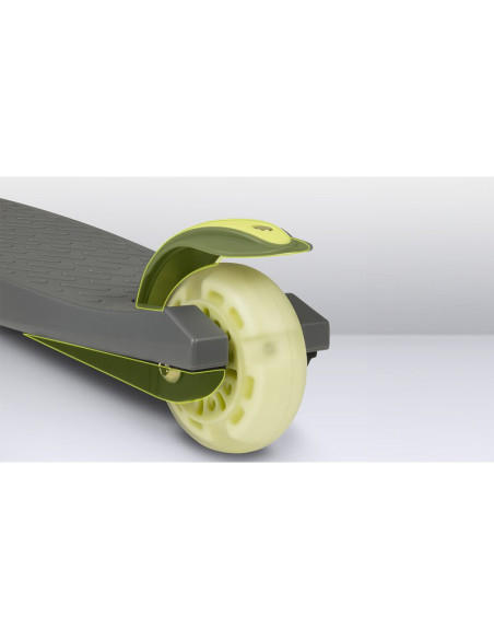 BN-LOE-JESSY_GREY_GREEN,Lionelo - Trotineta pentru copii, Jessy, Pliabila, Pana la 50 Kg, Cu design ergonomic, Cu lumini LED, 56