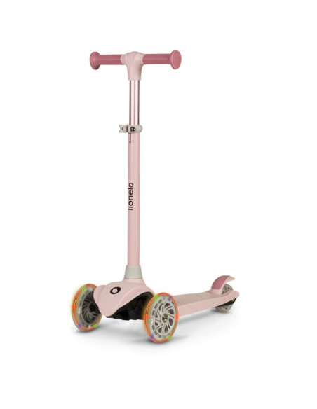 BN-LOE-JESSY_PINK_ROSE,Lionelo - Trotineta pentru copii, Jessy, Pliabila, Pana la 50 Kg, Cu design ergonomic, Cu lumini LED, 56 