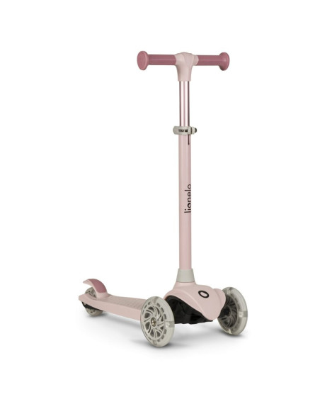 BN-LOE-JESSY_PINK_ROSE,Lionelo - Trotineta pentru copii, Jessy, Pliabila, Pana la 50 Kg, Cu design ergonomic, Cu lumini LED, 56 