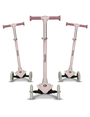 BN-LOE-JESSY_PINK_ROSE,Lionelo - Trotineta pentru copii, Jessy, Pliabila, Pana la 50 Kg, Cu design ergonomic, Cu lumini LED, 56 