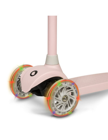 BN-LOE-JESSY_PINK_ROSE,Lionelo - Trotineta pentru copii, Jessy, Pliabila, Pana la 50 Kg, Cu design ergonomic, Cu lumini LED, 56 