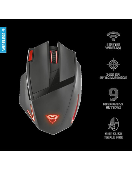 Mouse Trust GXT 130 Ranoo, Wireless Gaming, negru,TR-20687