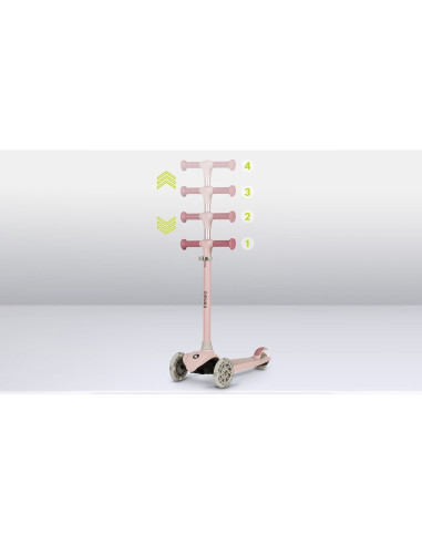 BN-LOE-JESSY_PINK_ROSE,Lionelo - Trotineta pentru copii, Jessy, Pliabila, Pana la 50 Kg, Cu design ergonomic, Cu lumini LED, 56 