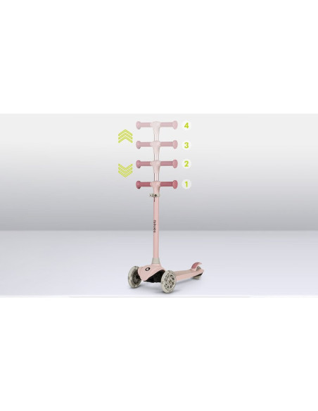BN-LOE-JESSY_PINK_ROSE,Lionelo - Trotineta pentru copii, Jessy, Pliabila, Pana la 50 Kg, Cu design ergonomic, Cu lumini LED, 56 