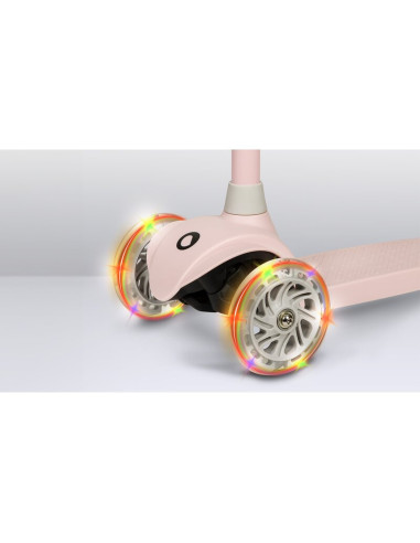 BN-LOE-JESSY_PINK_ROSE,Lionelo - Trotineta pentru copii, Jessy, Pliabila, Pana la 50 Kg, Cu design ergonomic, Cu lumini LED, 56 