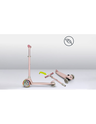 BN-LOE-JESSY_PINK_ROSE,Lionelo - Trotineta pentru copii, Jessy, Pliabila, Pana la 50 Kg, Cu design ergonomic, Cu lumini LED, 56 