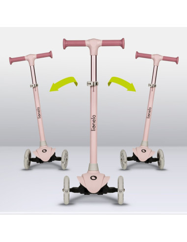 BN-LOE-JESSY_PINK_ROSE,Lionelo - Trotineta pentru copii, Jessy, Pliabila, Pana la 50 Kg, Cu design ergonomic, Cu lumini LED, 56 