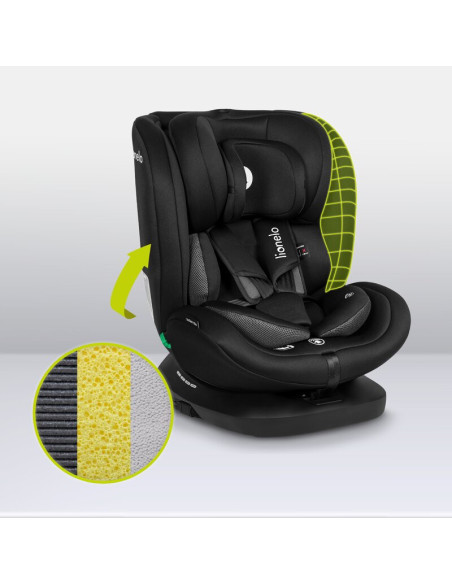 BN-LO-BASTIAAN_I-SIZE_BLACK_CARBON,Lionelo - Scaun auto Bastiaan i-Size, 4 in 1, Protectie laterala, Cu spatar inclinabil in 4 p