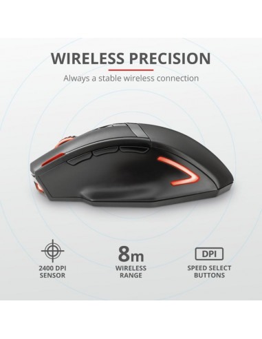 Mouse Trust GXT 130 Ranoo, Wireless Gaming, negru,TR-20687