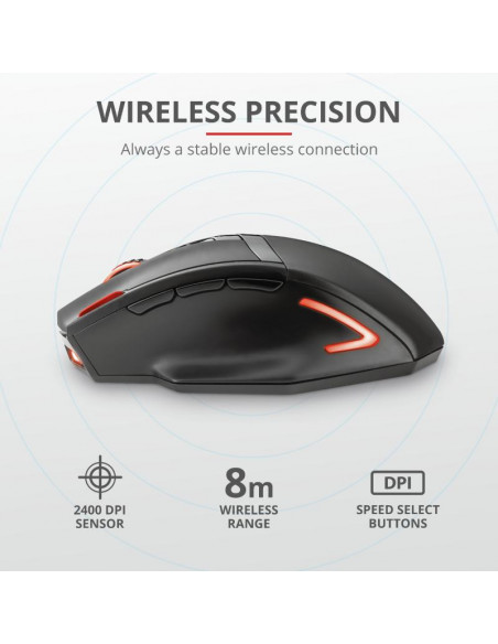 Mouse Trust GXT 130 Ranoo, Wireless Gaming, negru,TR-20687