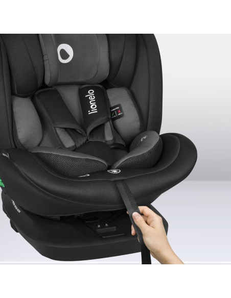 BN-LO-BASTIAAN_I-SIZE_BLACK_GREY,Lionelo - Scaun auto Bastiaan i-Size, 4 in 1, Protectie laterala, Cu spatar inclinabil in 4 poz
