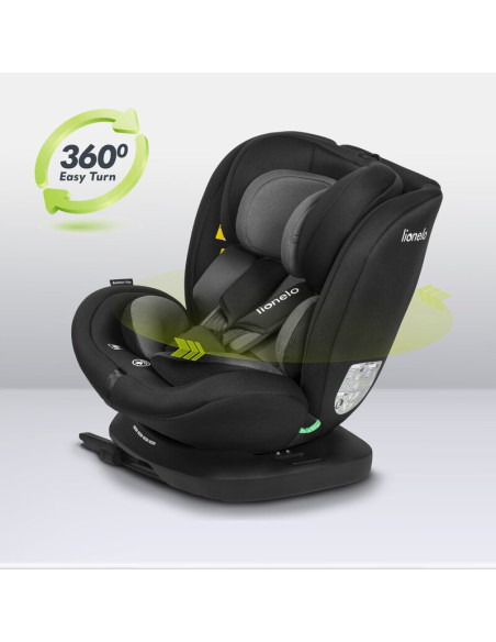 BN-LO-BASTIAAN_I-SIZE_BLACK_GREY,Lionelo - Scaun auto Bastiaan i-Size, 4 in 1, Protectie laterala, Cu spatar inclinabil in 4 poz