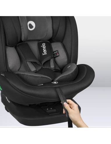 BN-LO-BASTIAAN_I-SIZE_BLACK_GREY,Lionelo - Scaun auto Bastiaan i-Size, 4 in 1, Protectie laterala, Cu spatar inclinabil in 4 poz