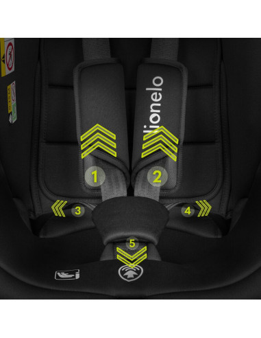 BN-LO-BASTIAAN_I-SIZE_BLACK_GREY,Lionelo - Scaun auto Bastiaan i-Size, 4 in 1, Protectie laterala, Cu spatar inclinabil in 4 poz