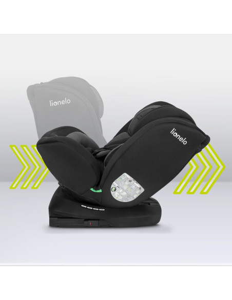 BN-LO-BASTIAAN_I-SIZE_BLACK_GREY,Lionelo - Scaun auto Bastiaan i-Size, 4 in 1, Protectie laterala, Cu spatar inclinabil in 4 poz